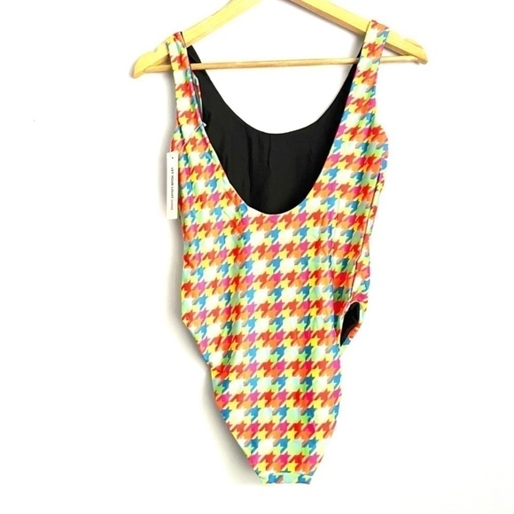 NEW Terez Rainbow Houndstooth One-piece Swim Wear US M - Picture 3 of 7